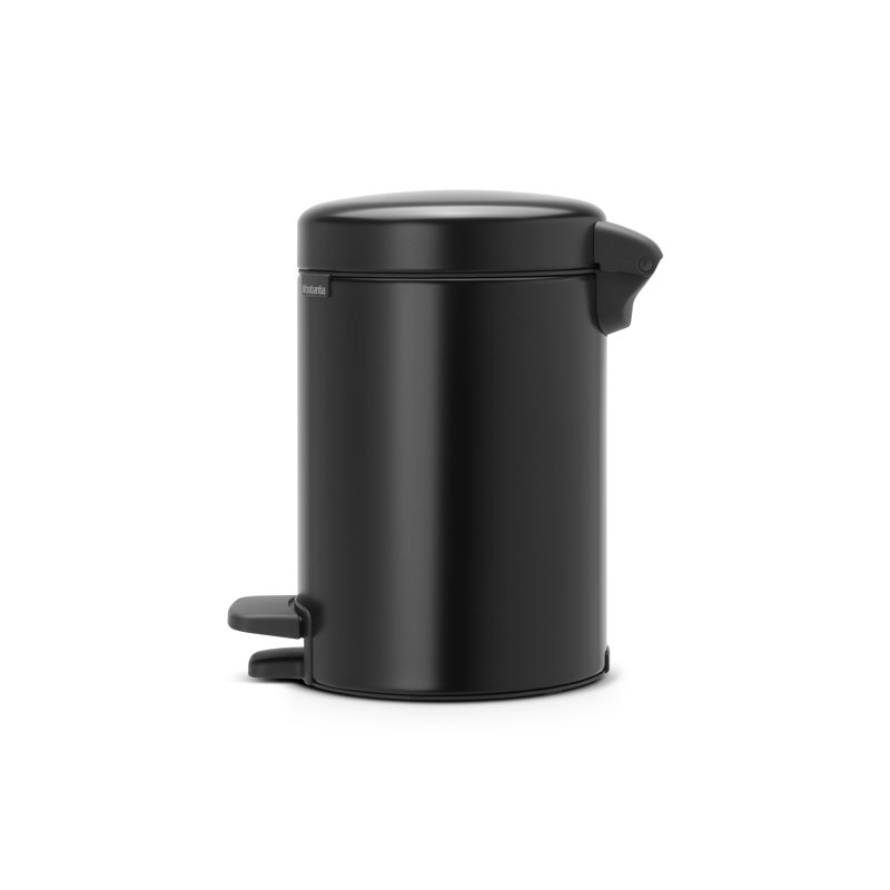 Brabantia NewIcon Soft Closing 3 Litre Pedal Bin, Matt Black