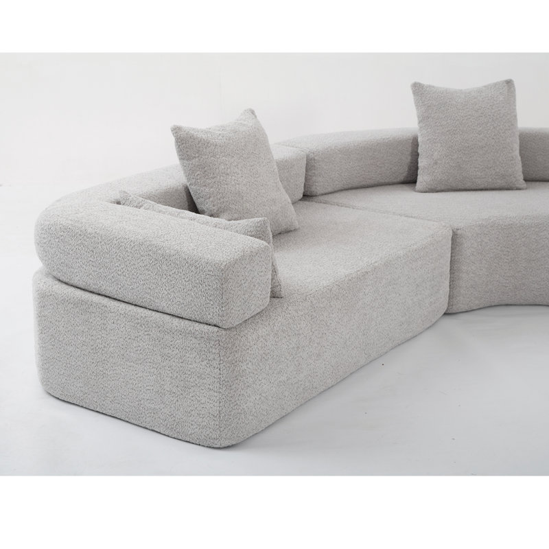 Oversized Combination Sofa,Curved Sofa, Gray