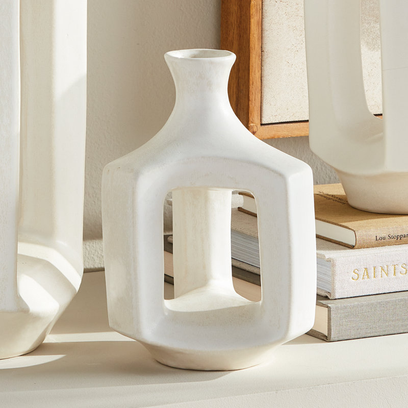 Sonya Handmade Clay Table Vase, 8.25" H x 5.25" W x 5" D
