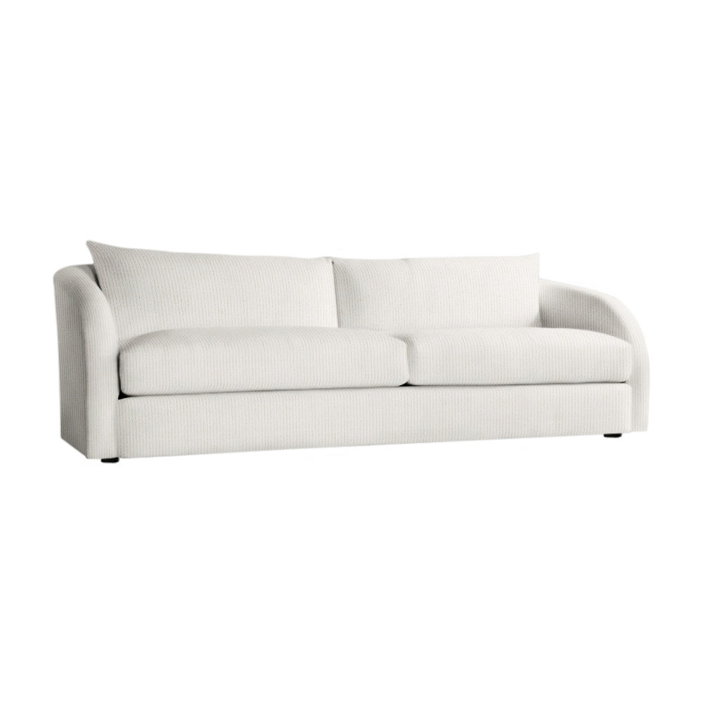 Palermo 95'' Wide Aluminum Loveseat with Cushions, Cream Outdoor Poly 6070-002