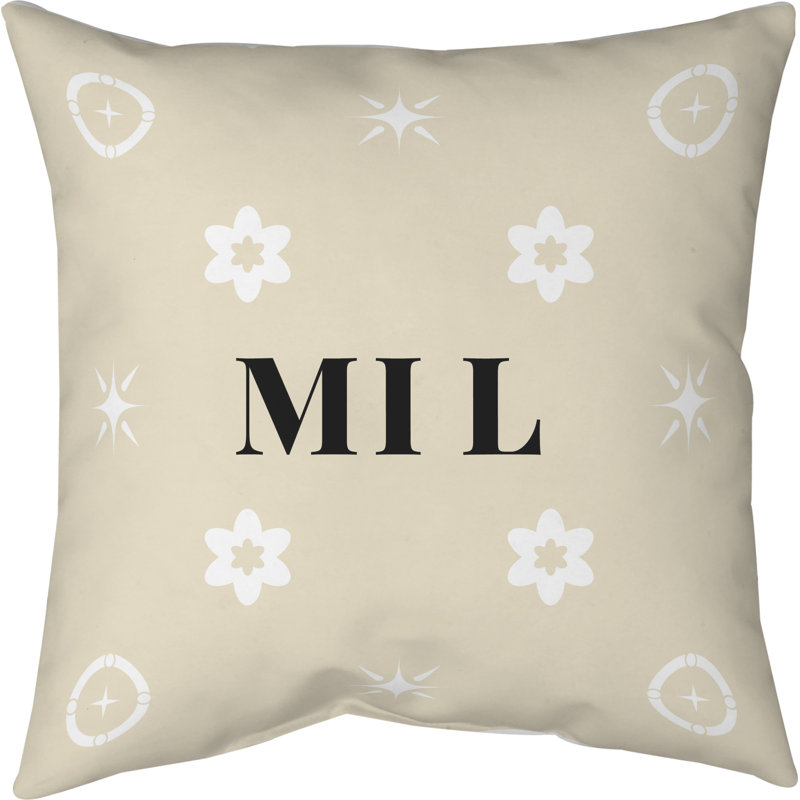 Coussin en coton Milwaukee, H 18 po x l 18 po, Crème