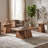 Solid Sheesham Wood Coffee Table with Angular Pedestal Base-1746450164