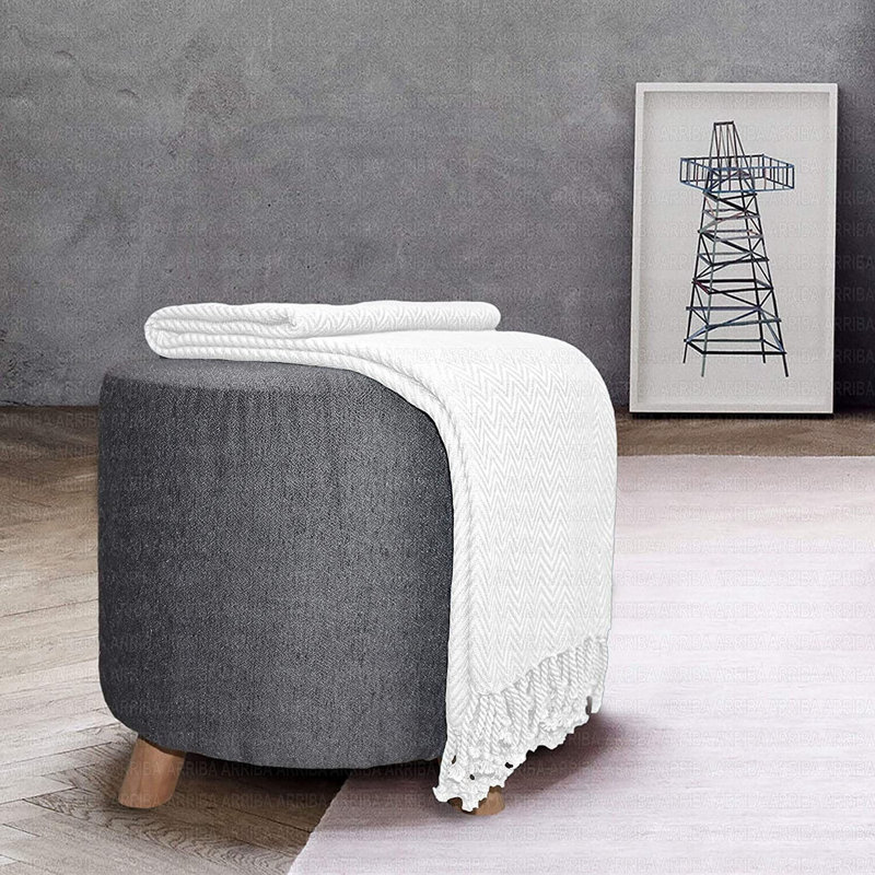 Jeté luxueux 100% coton Ringspun, Crème