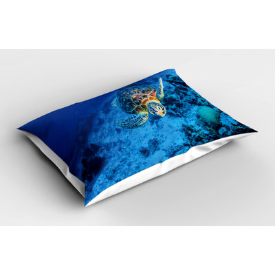 Blue/Brown Polyester Microfiber Piece Sham