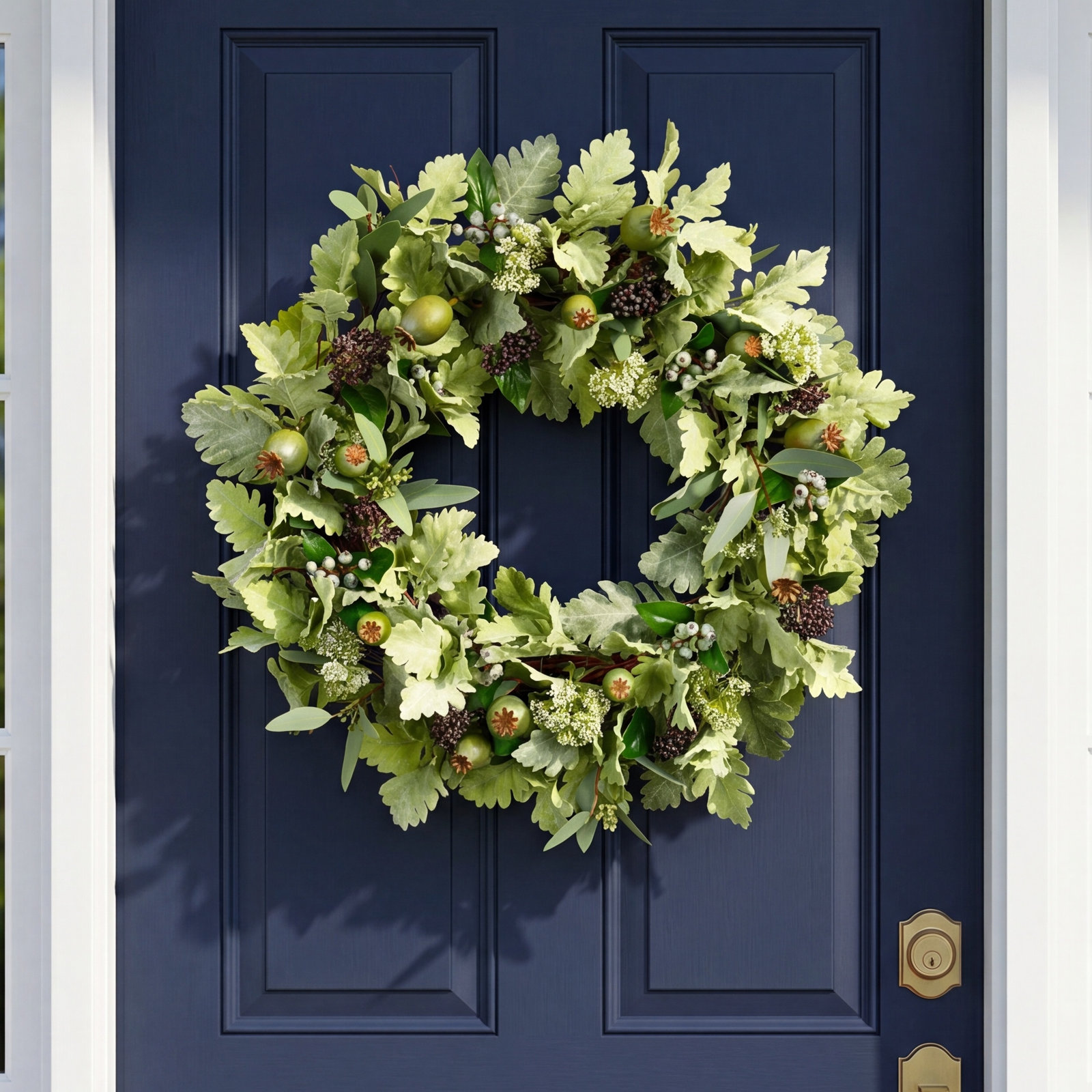 Artificial Flowers & Tree 26'' Faux Berry Polyester Wreath