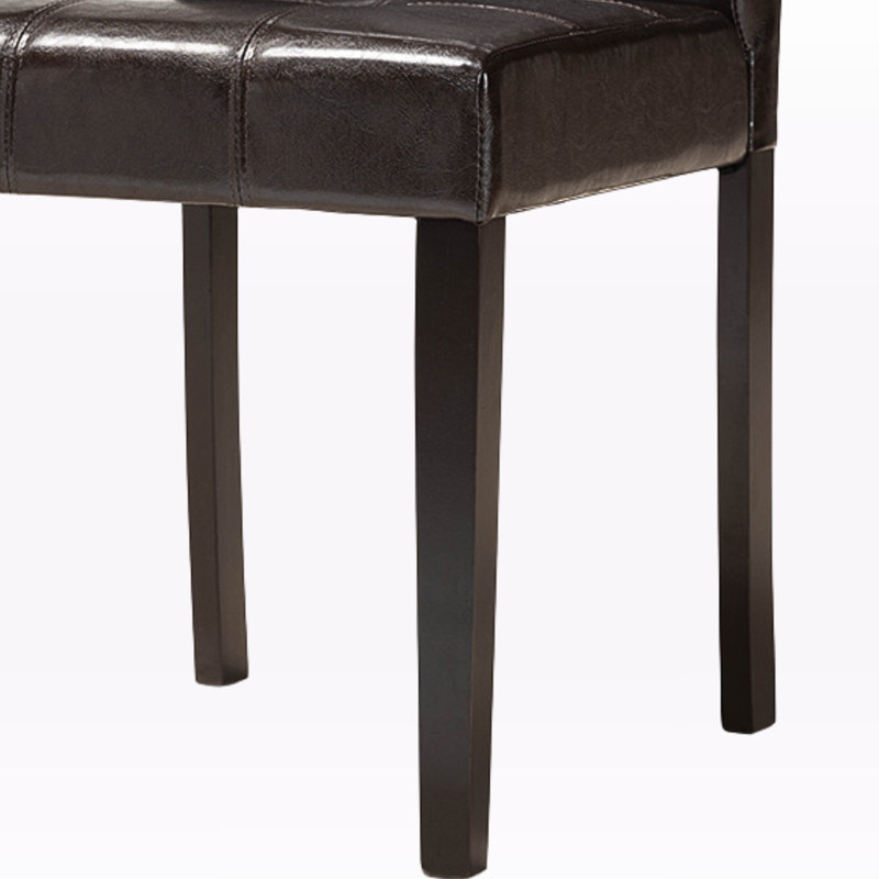 Beal 7-Pc Dining Set in Dark Brown Finished Wood/Faux Leather, 37.91''H X 17.82''W X 20.39''D