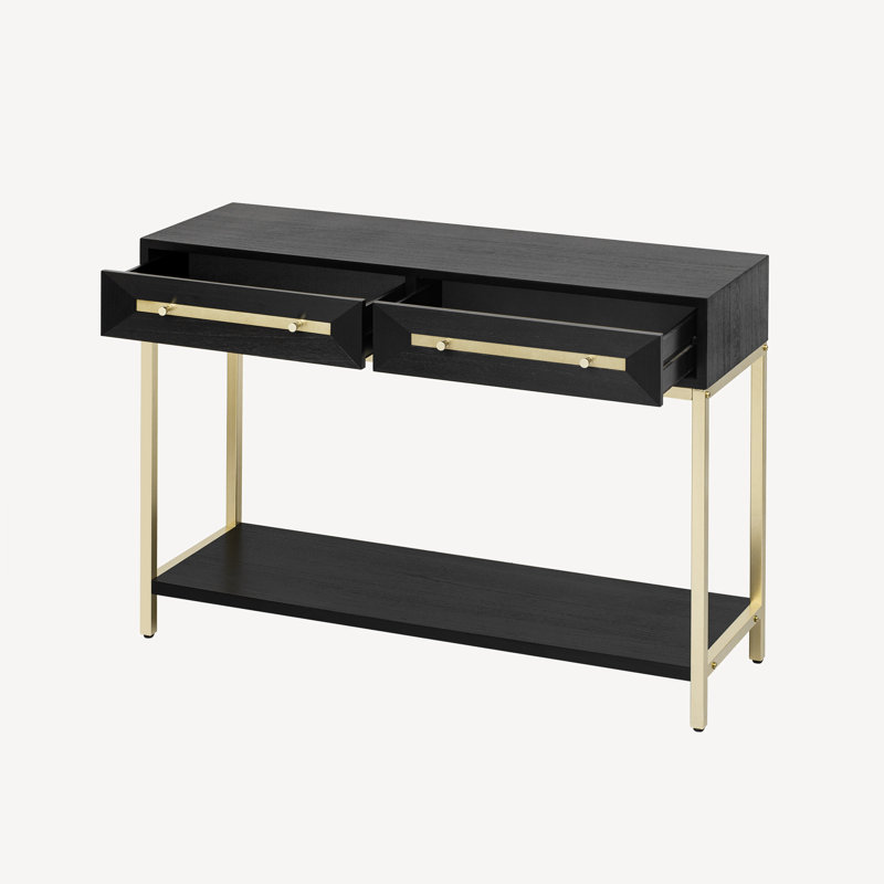 Zephira Console Table With 2 Drawers, Black