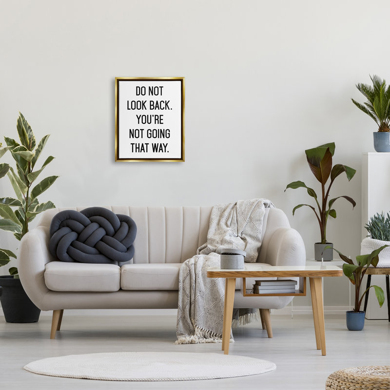 Motivational Phrase Gold Framed Canvas Wall Art, 21" x 17"