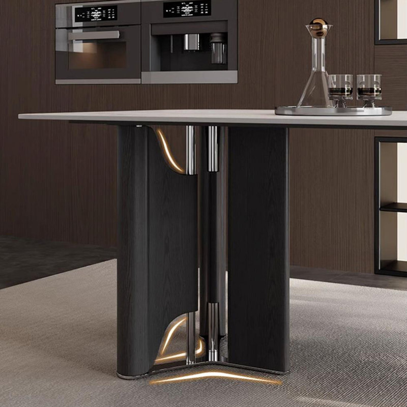 Ensemble de table de salle à manger simple en acier inoxydable, H 29,52 po x L 55,11 po x l 31,49 po