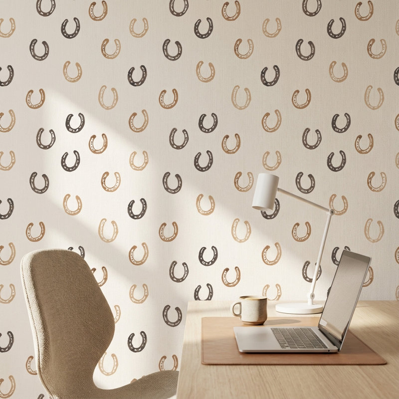 Papier peint décoratif beige moderne Horseshoe