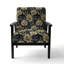 Fauteuil noir et beige damassé opulence - velours rembourré de style bohémien et éclectique