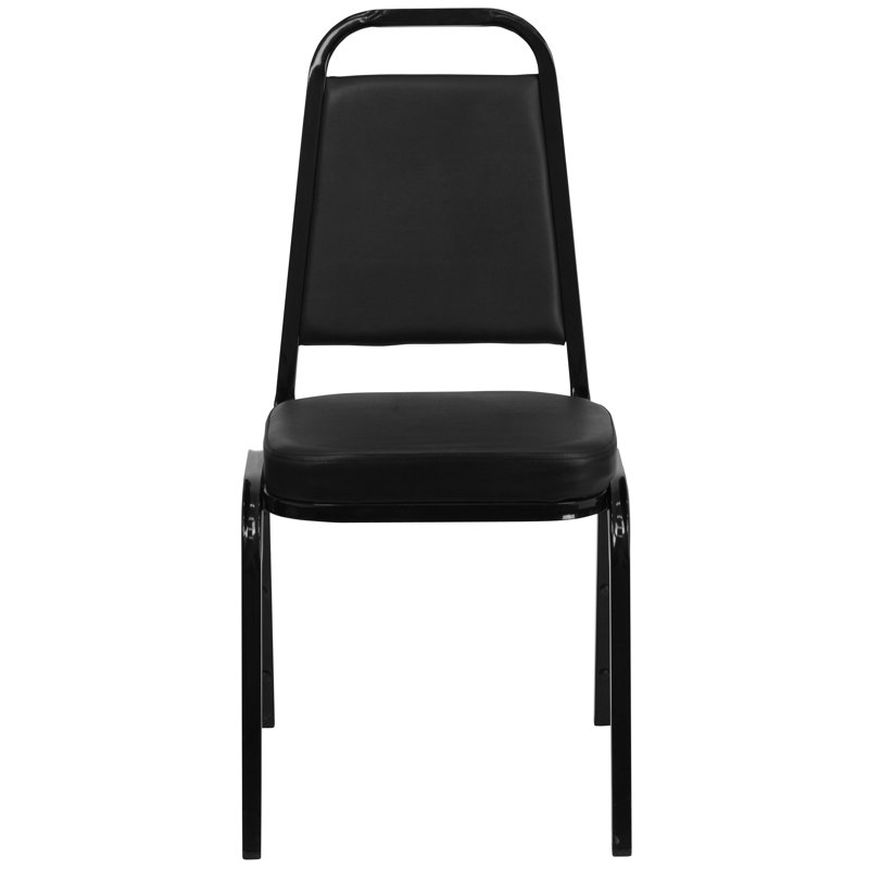 Hercules Series 20.25" Armless Stacking Banquet Chair in Black Vinyl