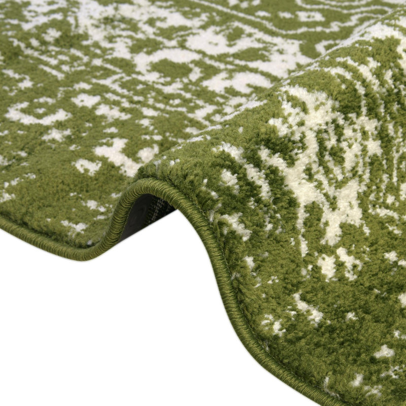 Giverny Power Loom Green Rug, Square 10'
