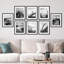 «Black & White Ocean Beach Coastal Seascape Briages», reproduction imprimée sur papier, 8 pièces-92573985-92573988