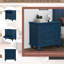 3 armoires de rangement bleues, idéales pour garder votre maison organisée avec 3 tiroirs, plateau de table de bout polyvalent-1429246229