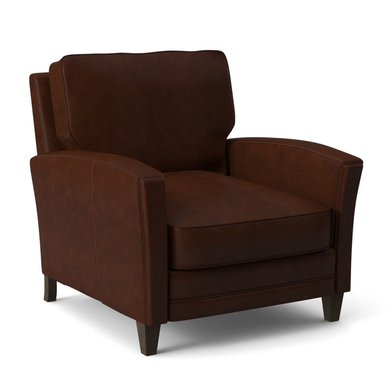 Zion Armchair, Cobblestone, Aline Fumo Genuine Leather