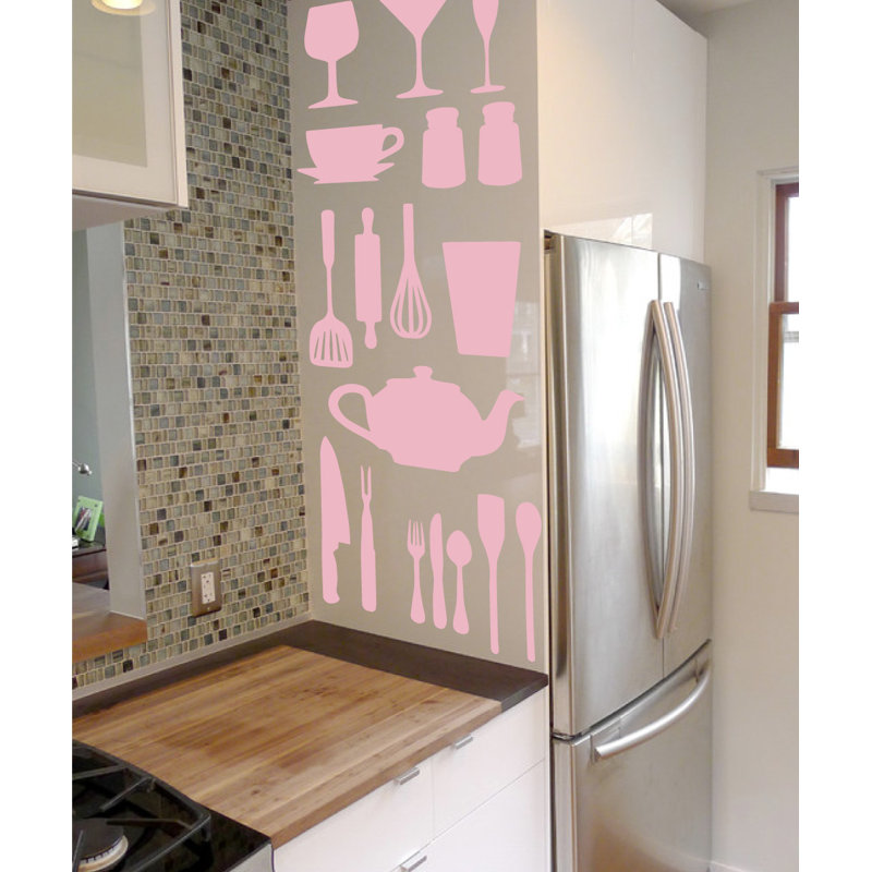 Décalcomanie murale de cuisine, Rose œillet, H 51 po x l 40 po x P 0,01 po