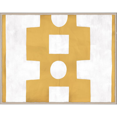 Yellow And White Abstract Print by Paule Marrot