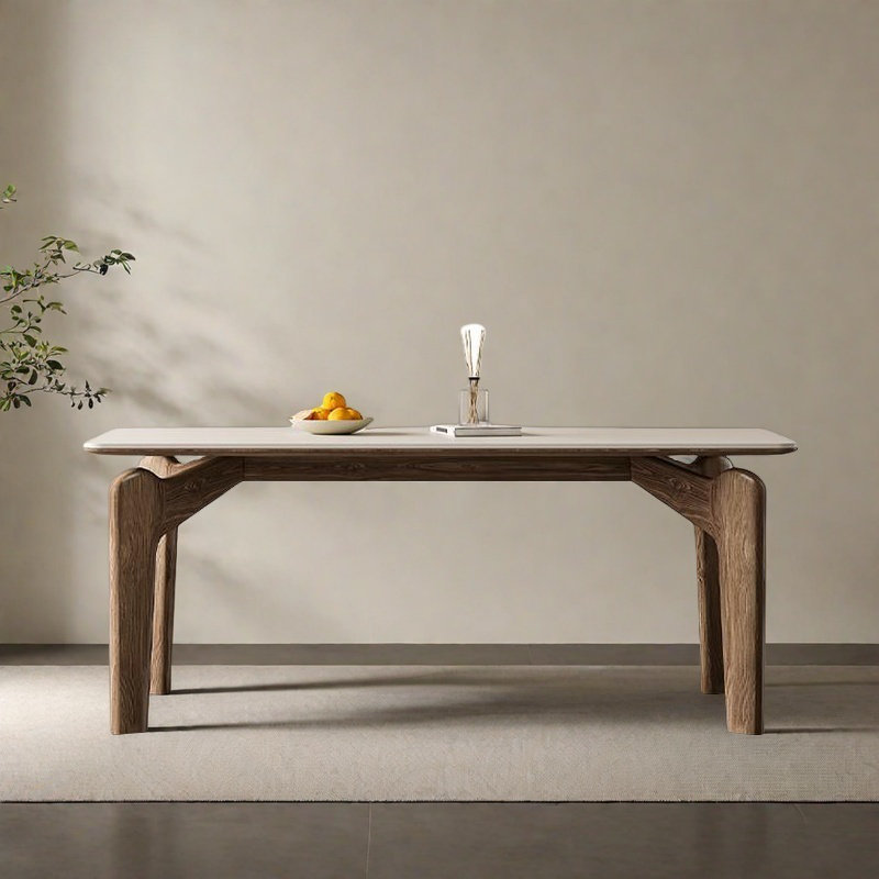 Modern simple light luxury dining table, 29.52"H x 55.11"L x 31.49"W 