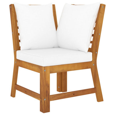23.8" Wide Acacia Square Patio Sofa with Cushions by Ebern Designs