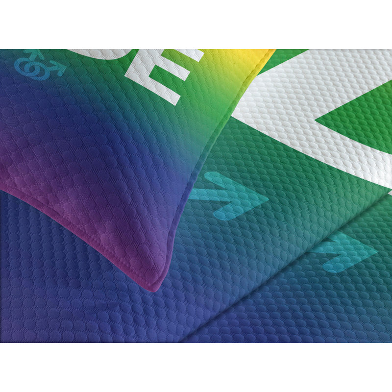 Vibrant Multicolor Pride Queen Quilted Bedspread Set