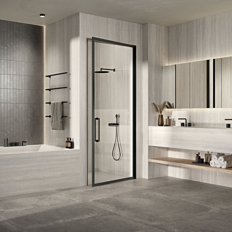 Travertino 24 po x 48 po mat, Argent argent