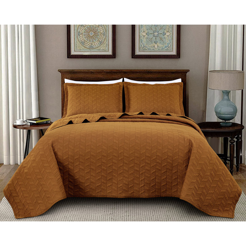 King Size Spice Cotton Reversible Quilt Set