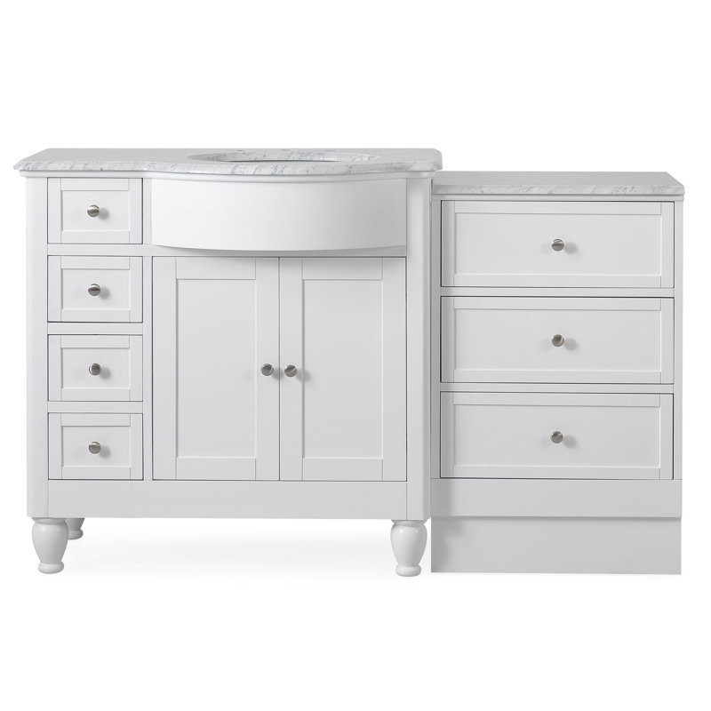 Comptoir de salle de bain blanc, 58" W