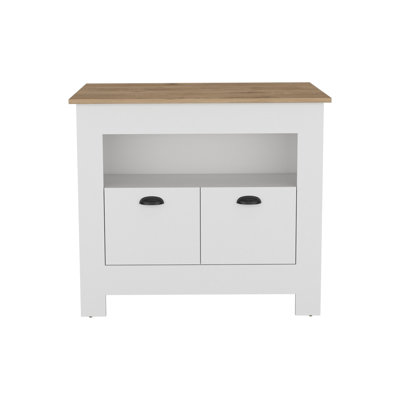 Arlet Kitchen Island Two Door Cabinet and Shelf