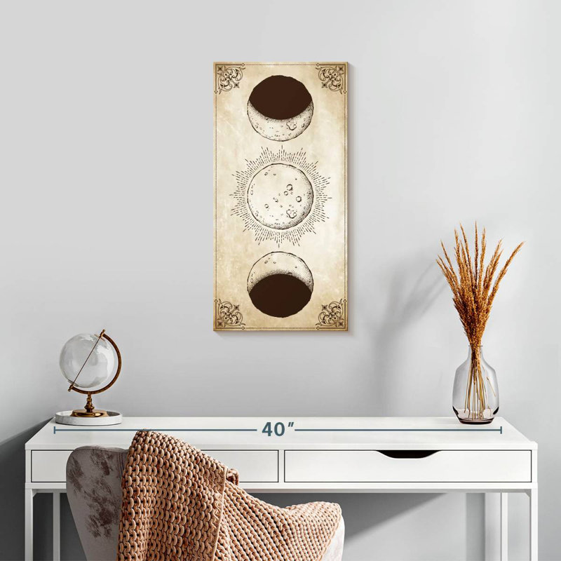 Phases de lune antiques, H 24 po x l 12 po