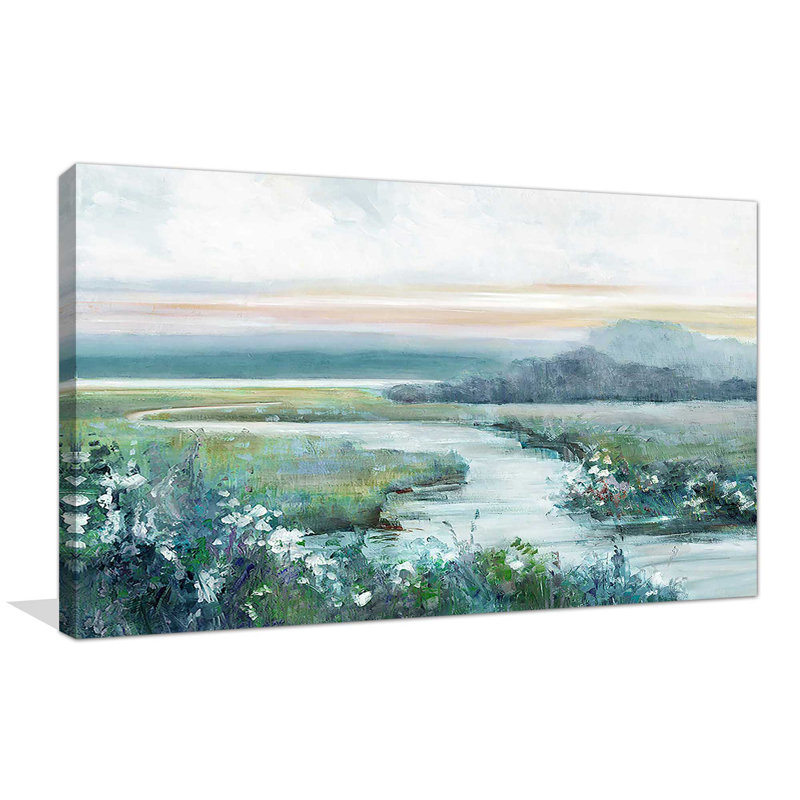 «Eternity in Twilight» par Sally Swatland - Peinture, H 36 po x l 60 po x P 1,5 po, Toile tendue