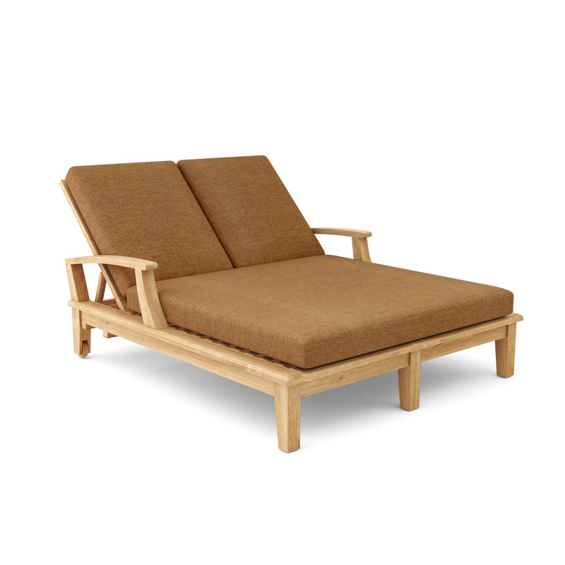 Brianna Outdoor Teak Chaise Lounge