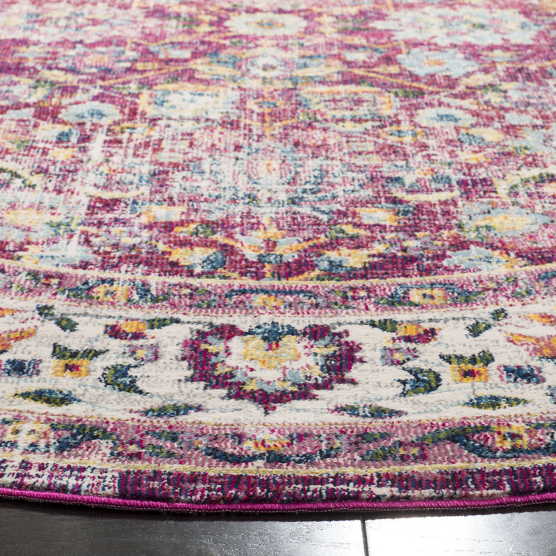 Doucet Performance Floral Rug, Round 6'7"