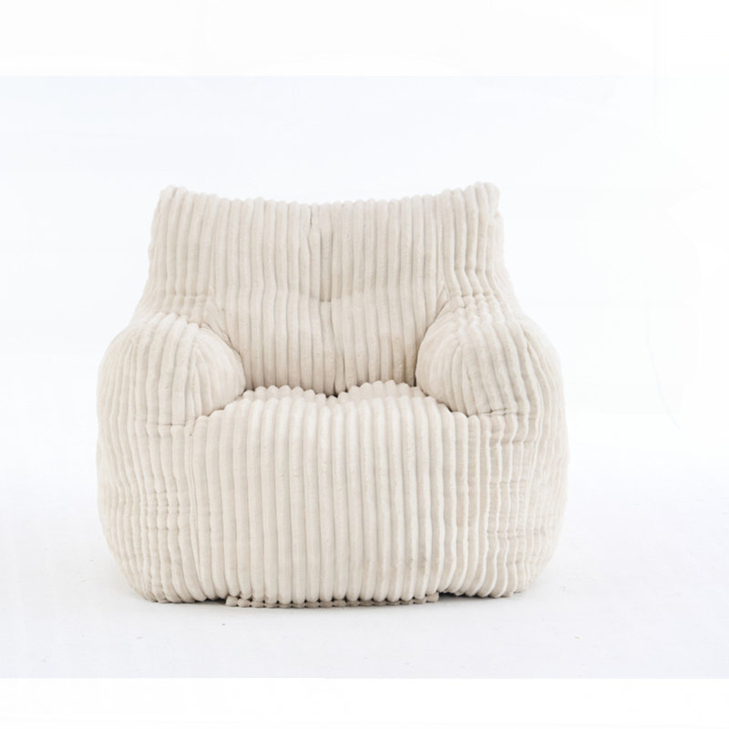Fauteuil à billes Soft Velvet, Velours côtelé beige