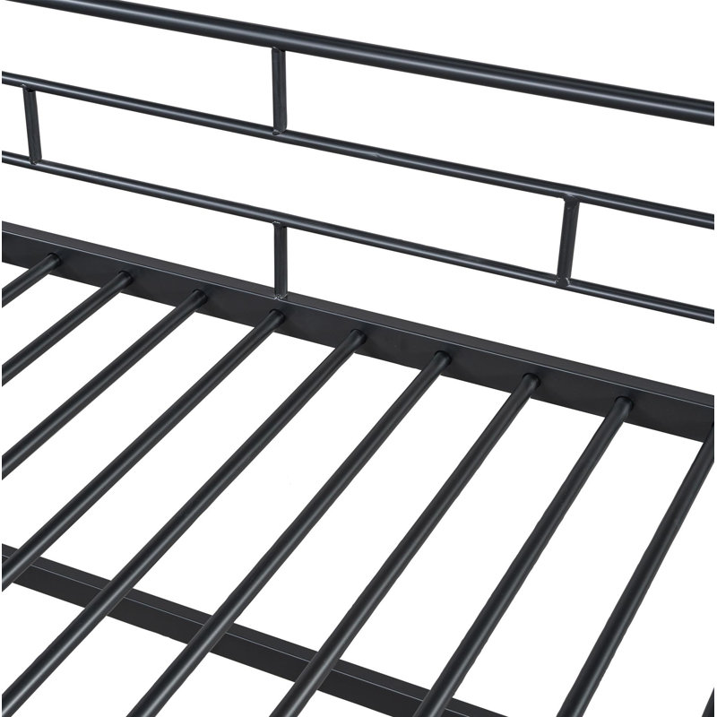 Lit mezzanine moyen avec escalier de rangement, lit simple, Noir