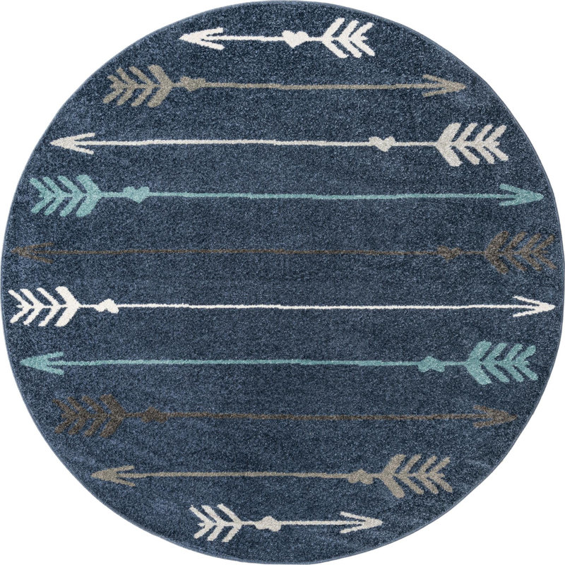 Downer Abstract Indoor Rug, Round 7'10"