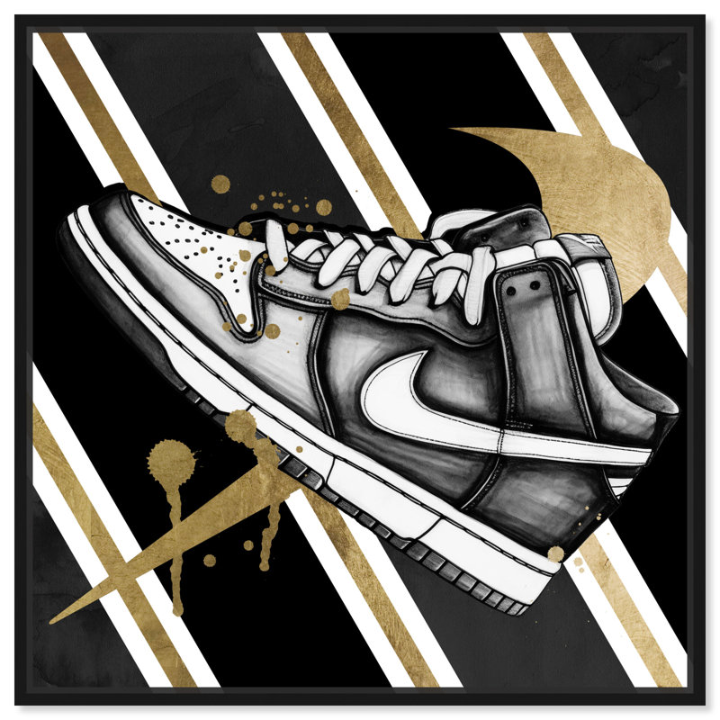 «Sporty Style II Modern Sneaker Art Prints Art» par Notoriart, Cadre noir, H 13 po x l 13 po