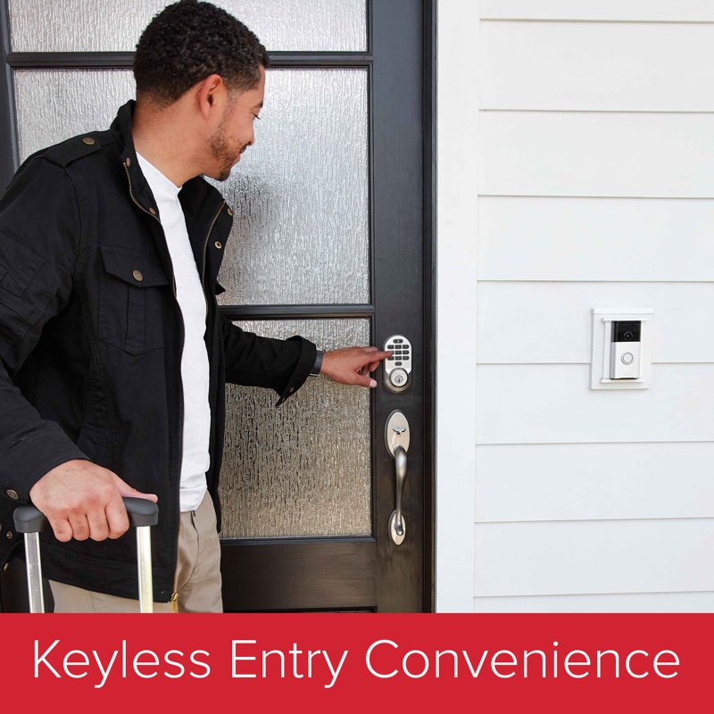 Halo Wi-Fi Smart Lock Keypad Entry Set with Smartkey Security, Satin Nickel