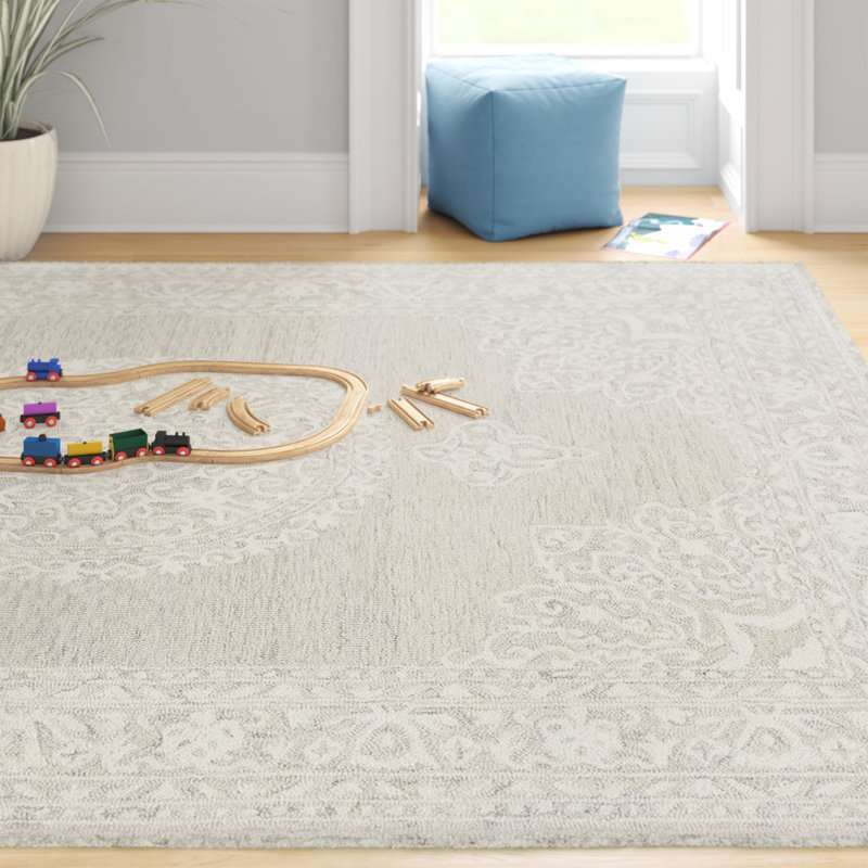 Tapis en laine touffeté à la main, Rectangle 8 pi x 10 pi
