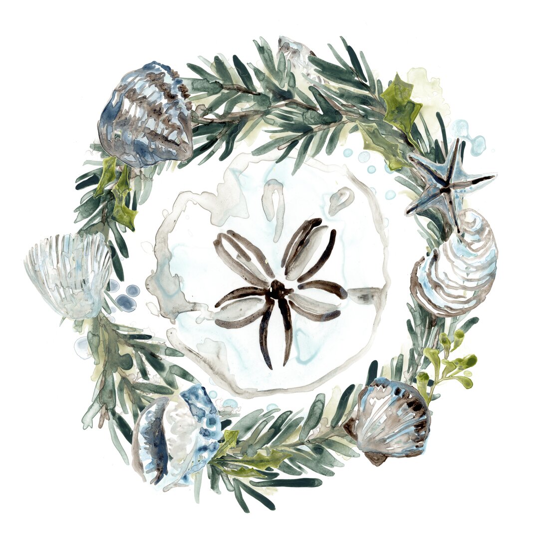 Leinwandbild Coastal Christmas Shell II von June Erica Vess