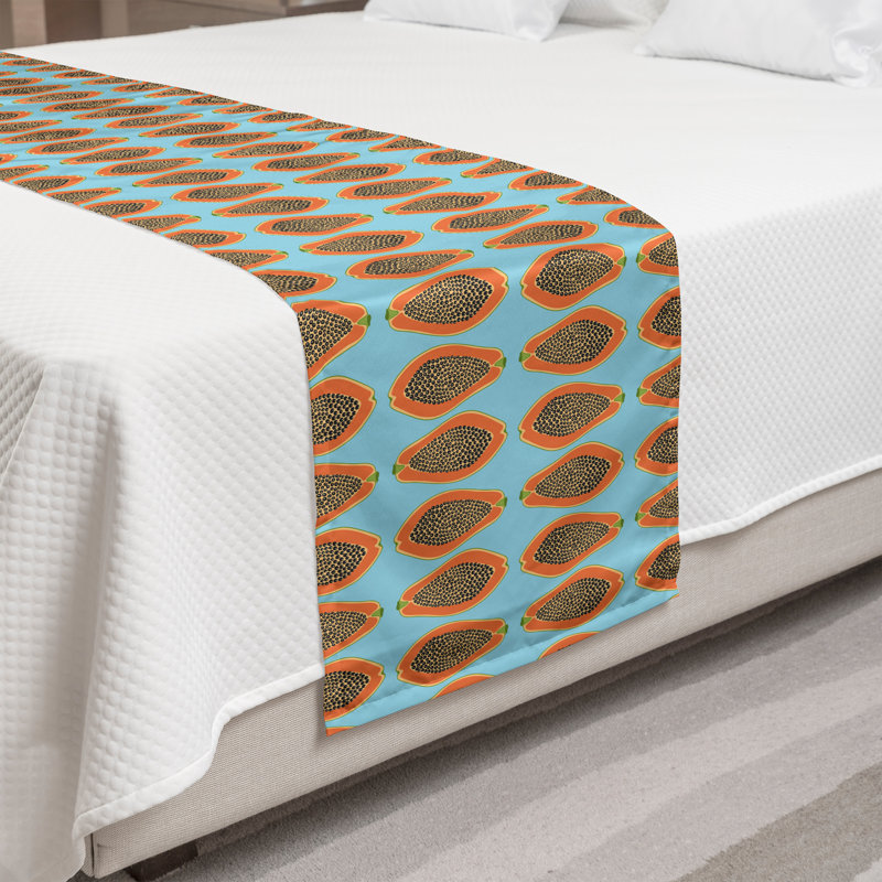 Chemin de lit Ambesonne Orange Blue, Roi