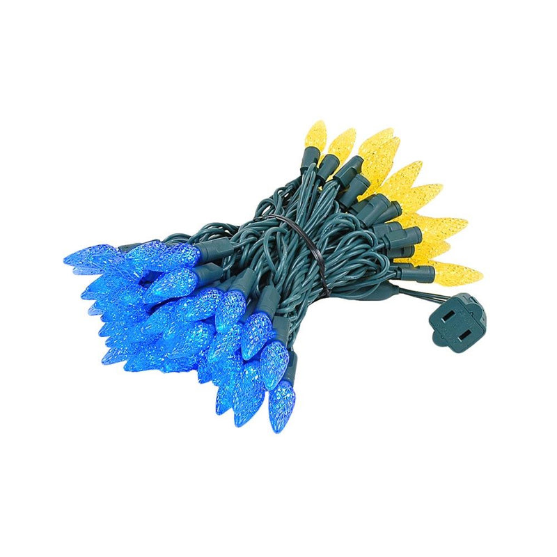 Guirlande lumineuse 70 lumières, Bleu / Jaune