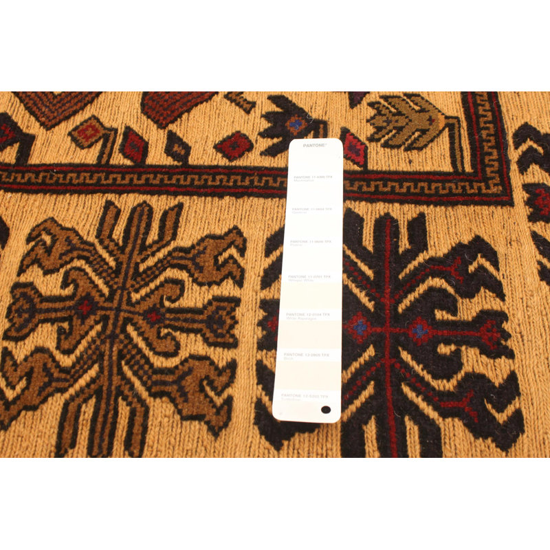Tapis décoratif en laine noué à la main de conception unique 4 pi 2 po x 6 pi 5 po Caylah New Age