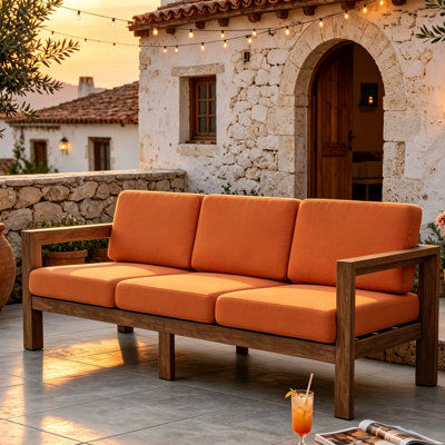 Outdoor Solid Wood Patio Sofa