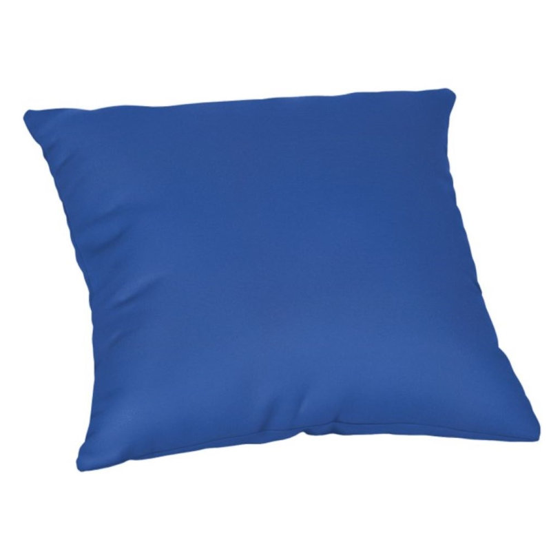 Casual Cushion Solid Sunbrella® Fabric 1-Piece Indoor/Outdoor Square Throw Pillow, 20"W x 20"L, Canvas True Blue, 20"H x 20"W