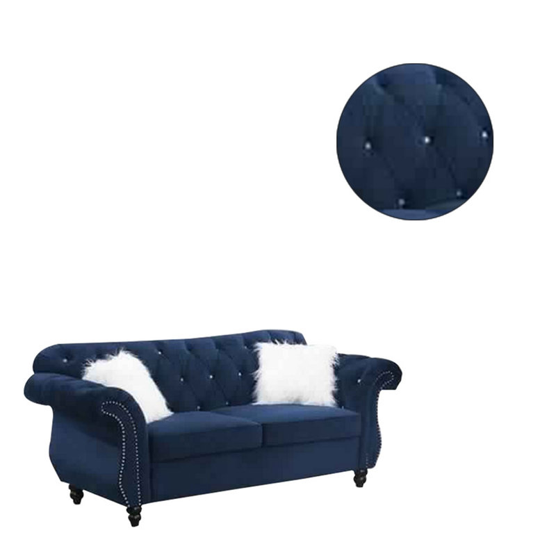 Arlo 77'' Velvet Loveseat, Blue