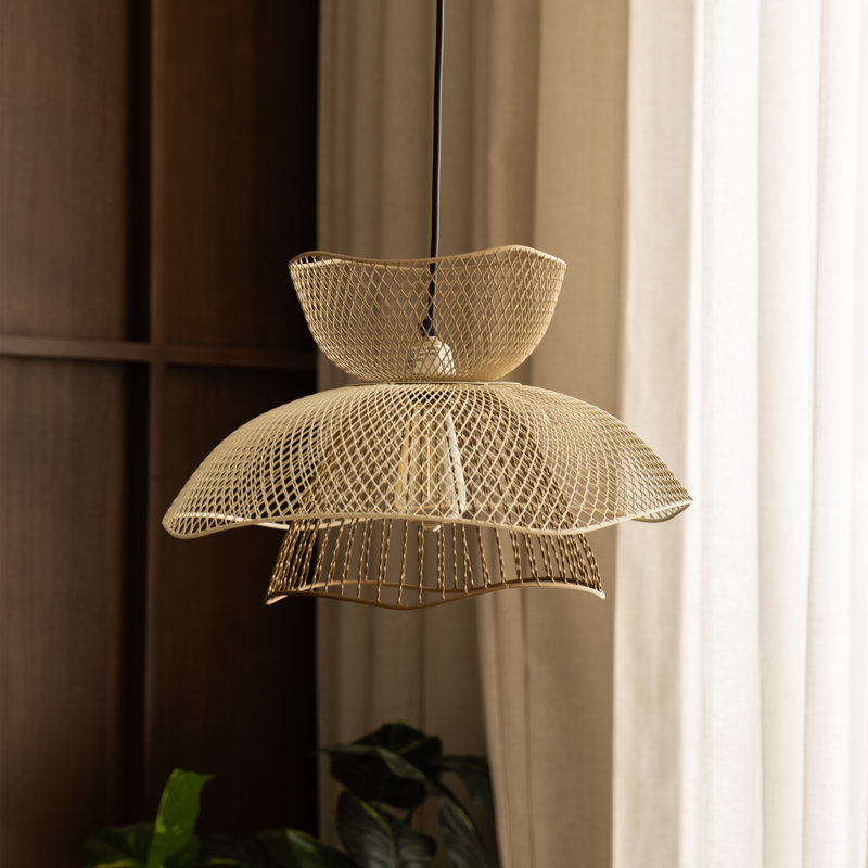 Luminaire suspendu en métal déployé Mallawa