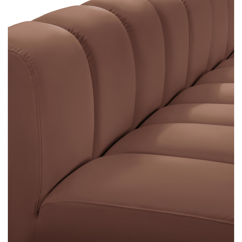 Ishti Upholstered 60'' Loveseat, Cognac Vegan Leather
