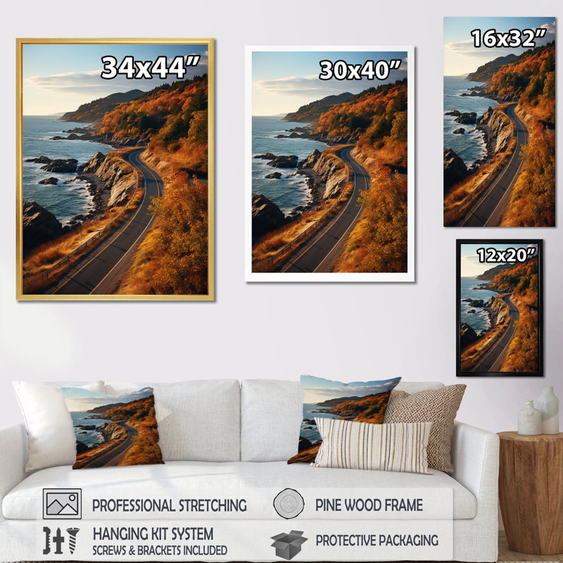 Aurlie Canada Cabot Trail Adventure - Imprimé, Cadre simple noir, H 20 po x l 12 po x P 1 po