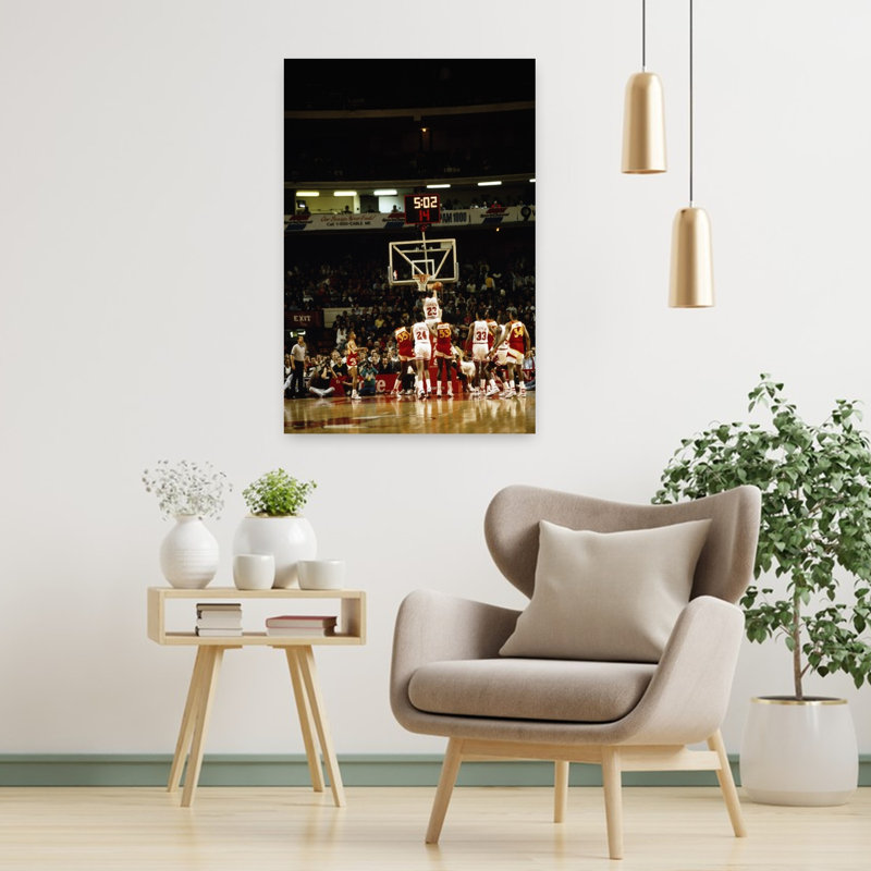 Basketball match in progress Chicago Bulls vs. New Jersey Nets NBA Basketball Chicago Cook County Illinois USA 1 Piece Wrapped Canvas Wall Art
